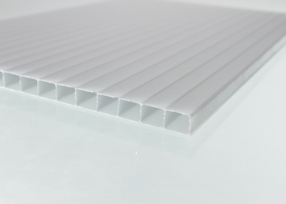 8mm Polycarbonate Hollow Sheet , Silver Grey Polycarbonate Twin Wall Roofing Sheets