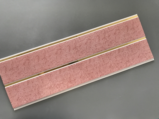 Pink Marble Color Waterproof Wall Panels Normal Printing Surface 25cm Width