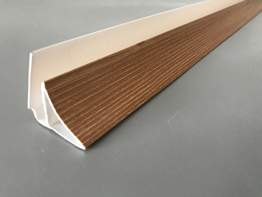 5.95m Wood Laminated PVC Extrusion Profiles For Industrial Convenient Disassembly