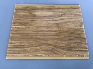 Kitchen Two Golden Line Ceiling PVC Panels Wooden Color Moisture - Proof