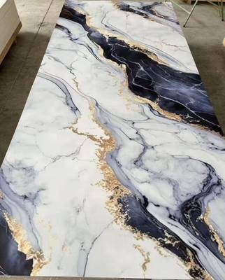 High glossy waterproof UV coated marble wall panel UV marble sheet for interior wall
