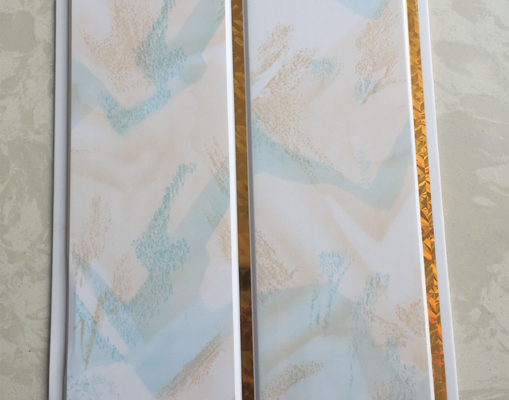 20cm width middle groove PVC ceiling panel Waterproof Boards For Bathrooms / Waterproof Bathroom Ceiling Panels With Golden Lines