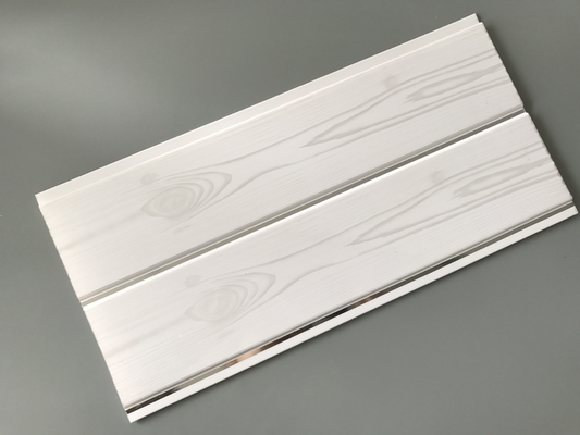 Printing Surface Plastic Wall Liner Panels , White Wood Paneling For Walls