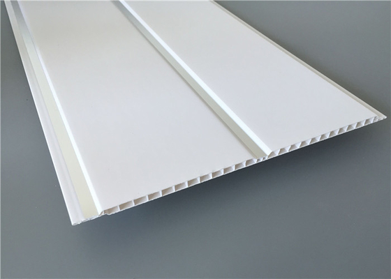 Pure white high glossy middle groove ceiling pvc panels with silver