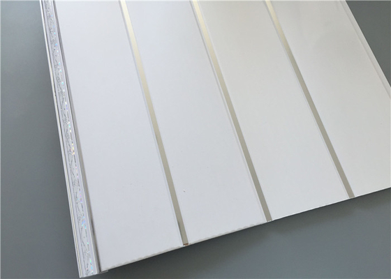 Pure white high glossy middle groove ceiling pvc panels with silver