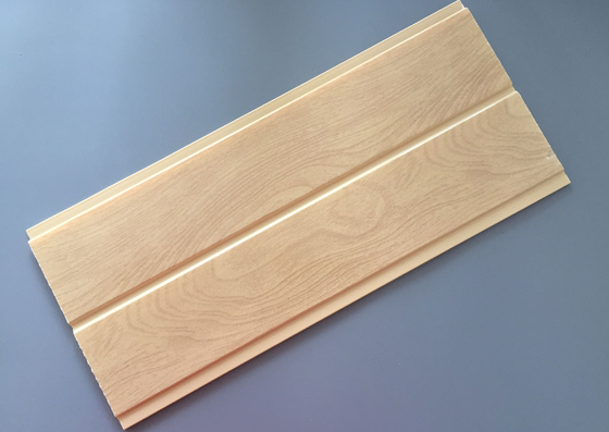 Middle Groove Yellow PVC Wood Panels Lightweight Moisture Proof 5950×200×8mm