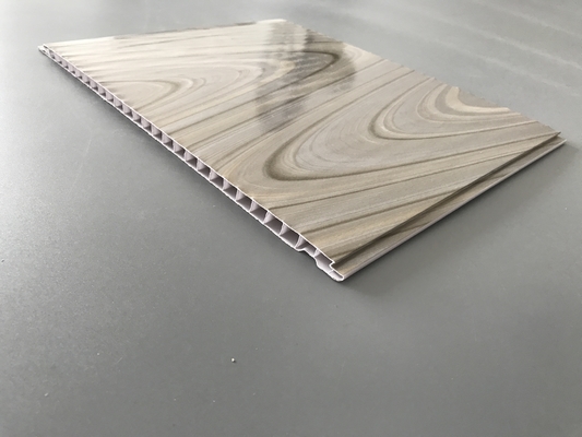 Study Ceiling Laminated Plywood Wall Panels , Wood Grain Laminate Sheets Wave Design