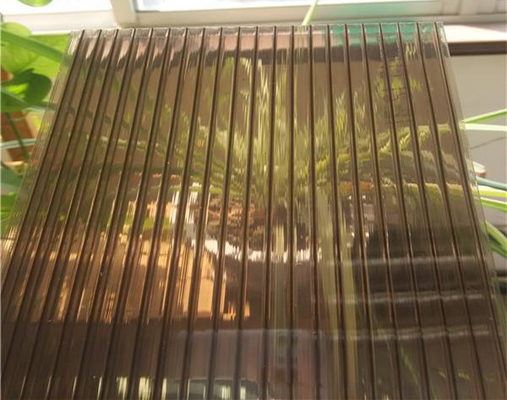 Color Bronze 6mm / 8mm Double Wall Polycarbonate Greenhouse Panels Multi Purpose