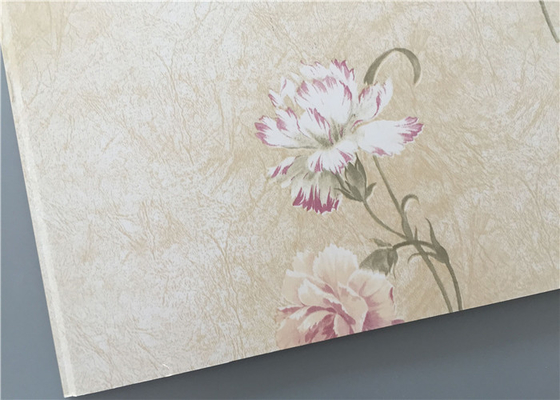 High Strength PVC Wall Panels Gold Flower Design For Hotel / Restaurant / Home