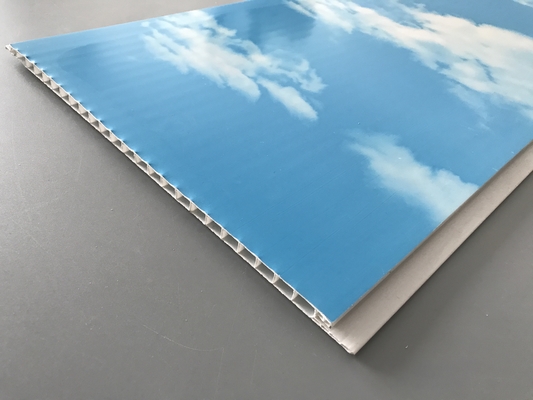 Hot Stamping 250 × 7mm Ceiling PVC Panels  With Blue Sky And White Clouds