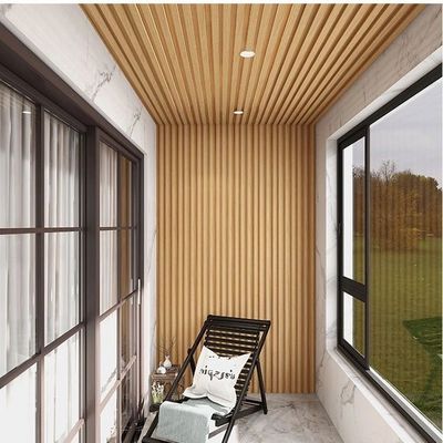 Wood Grain Decorative Pvc Fluted Wpc Panels For Walls
