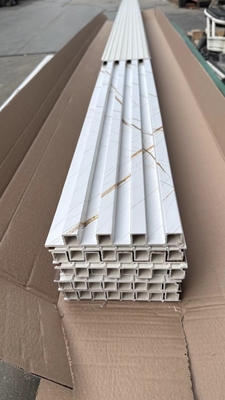 3D pvc wall panel WPC fluted decorative panel wooden grain marble color wall clading panel