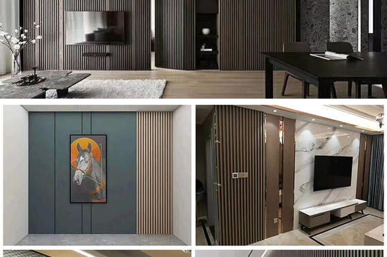3D pvc wall panel WPC fluted decorative panel wooden grain marble color wall clading panel