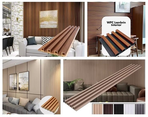 PVC slat acoustic panels decorative WPC panel for wall and ceiling