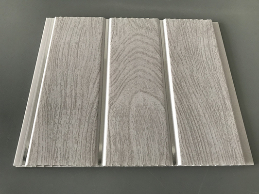 Double Middle Groove 25cm Decorative PVC Panels With Wooden Printing