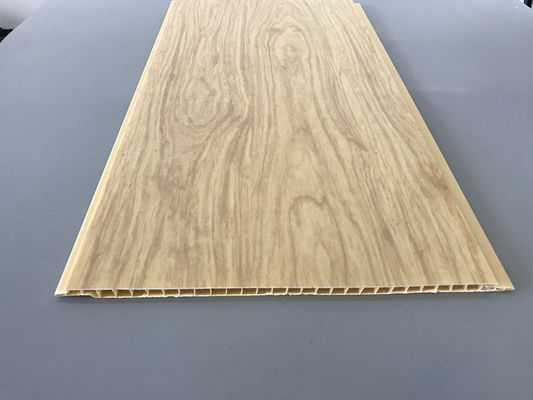 7.5mm Thickness Corrosion Resistant PVC Wood Panels for Ceiling / Wall Cladding yellow pvc ceiling panel