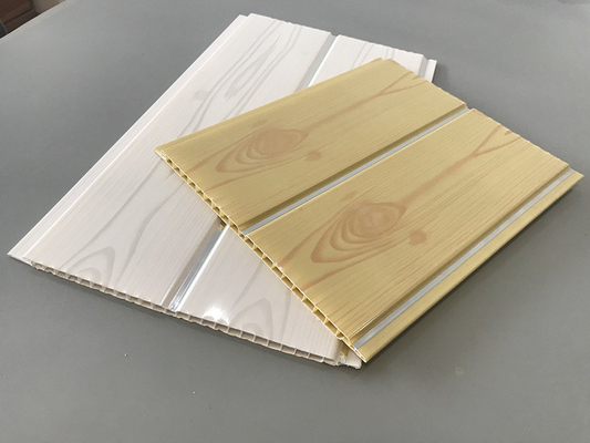 200 × 5.95M Interior Artistic Pvc Wood Cladding Panels For Restaurant 7mm Thickness 8 inches pvc ceiling panel popular wooden color