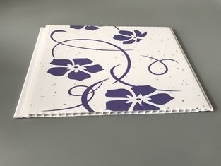 Customized Purple Flower Pvc Decorative Panels Transfer Printing Fireproof