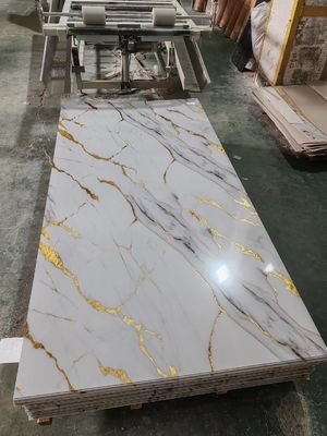 Golden Color Pvc Uv Marble Sheet Waterproof Decorative Wall Panel 1220*2900mm