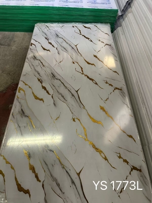 factory wholesale golden color UV marble sheets UV marmol for Latina America waterproof decorative wall panel