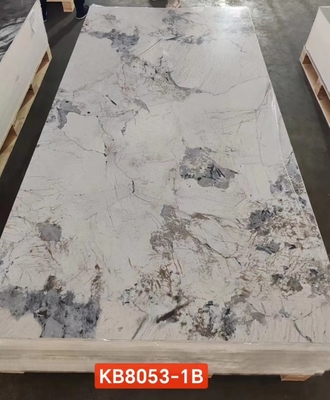 Lamina UV marmol UV panel marmol brillante 1.22×2.44m panel de pared SPC hoja de marmol hot stamping pvc marble wall panel