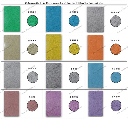 Colorful Epoxy sand coating Cheap marble effect floor Epoxy resin floor home Self leveling floor paint color sand good choice for GYM flooring