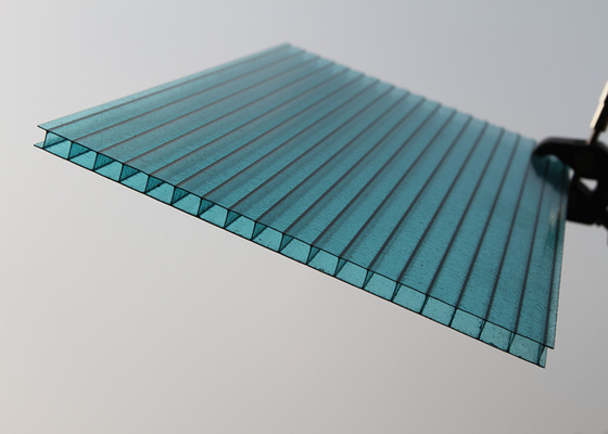 Lake Blue Polycarbonate Sheet , Embossed Hollow Polycarbonate Roof Panel