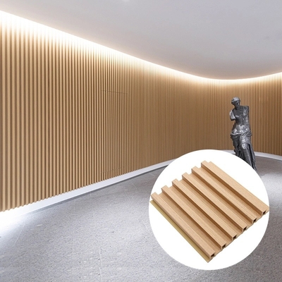 laminas de wpc para pared panel decorativo de rejilla panel wpc ranurado para interior pared madera color